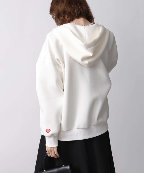 PICCIN PERLA（ピッチンペルラ）の「ダンボールビッグフーディー(UNISEX)（パーカー・レディース・ブラック/オフホワイト・M）」の13枚目の写真