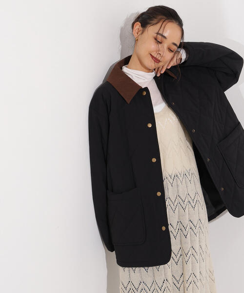 N.(N. Natural Beauty Basic)(エヌエヌナチュラルビューティーベーシック)の「バイカラーキルティングブルゾン(ブルゾン・レディース・ブラック/ホワイト系その他・MEDIUM)」の21枚目の写真