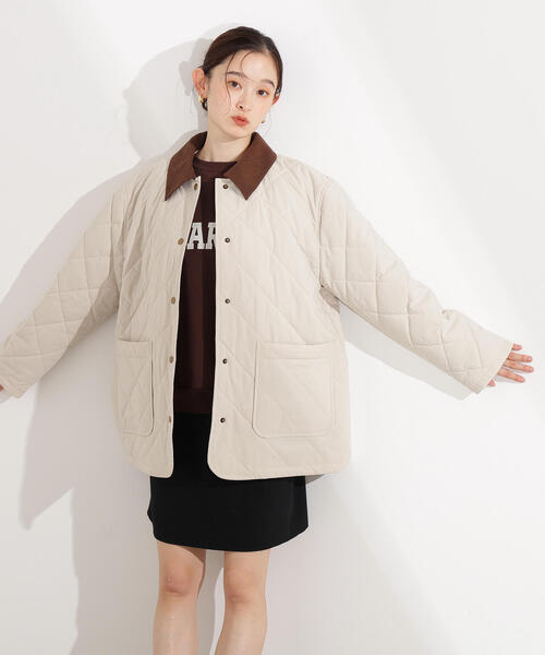 N.(N. Natural Beauty Basic)(エヌエヌナチュラルビューティーベーシック)の「バイカラーキルティングブルゾン(ブルゾン・レディース・ブラック/ホワイト系その他・MEDIUM)」の4枚目の写真