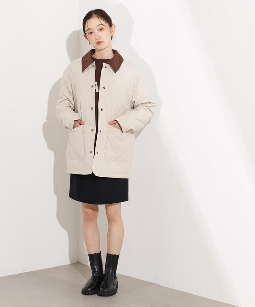 N.(N. Natural Beauty Basic)(エヌエヌナチュラルビューティーベーシック)の「バイカラーキルティングブルゾン(ブルゾン・レディース・ブラック/ホワイト系その他・MEDIUM)」の12枚目の写真