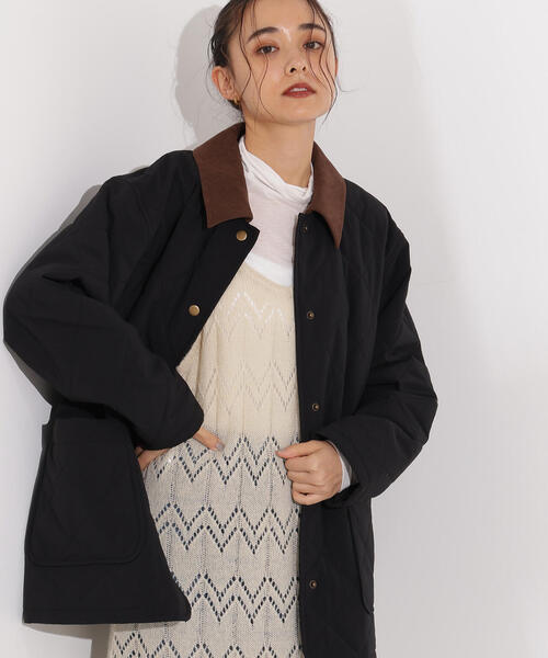 N.(N. Natural Beauty Basic)(エヌエヌナチュラルビューティーベーシック)の「バイカラーキルティングブルゾン(ブルゾン・レディース・ブラック/ホワイト系その他・MEDIUM)」の2枚目の写真