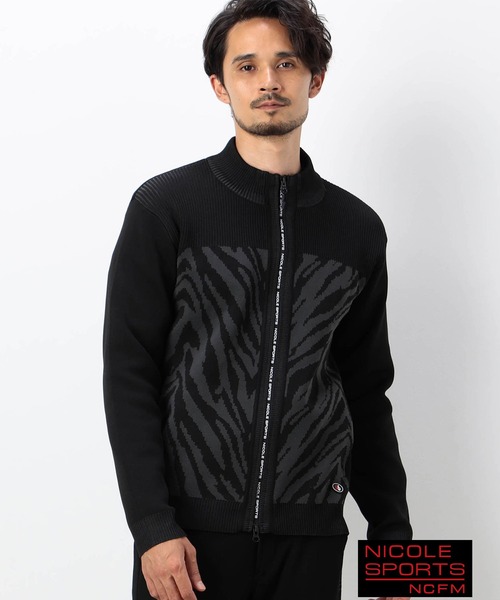 NICOLE CLUB FOR MEN(ニコルクラブフォーメン)の「【NICOLE SPORTS】アラカルト ニットブルゾン(ニット/セーター・メンズ・ブラック系/ホワイト系/ネイビー系・LARGE/X-LARGE/MEDIUM)」の2枚目の写真