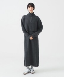B:MING by BEAMS | レイヤード風 ニット ワンピース (手洗い可)(ワンピース)