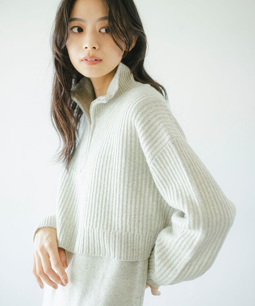 B:MING by BEAMS（ビーミングバイビームス）の「レイヤード風 ニット ワンピース (手洗い可)（ワンピース・レディース・グレー/ホワイト系その他5/ブラウン・SMALL/MEDIUM）」の6枚目の写真