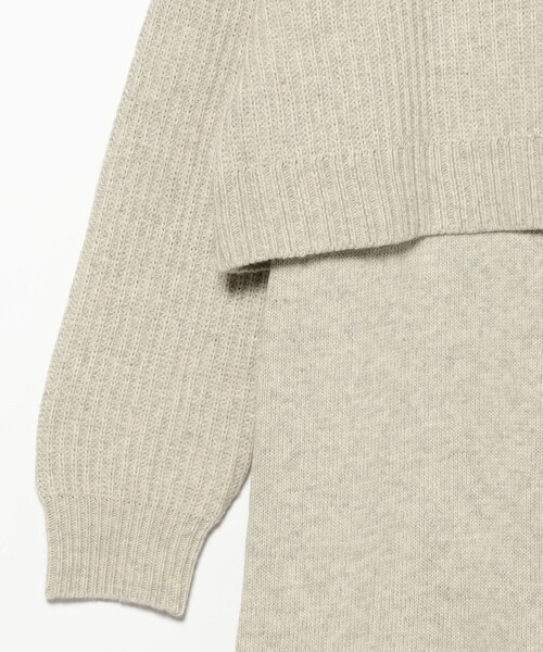 B:MING by BEAMS（ビーミングバイビームス）の「レイヤード風 ニット ワンピース (手洗い可)（ワンピース・レディース・グレー/ホワイト系その他5/ブラウン・SMALL/MEDIUM）」の12枚目の写真