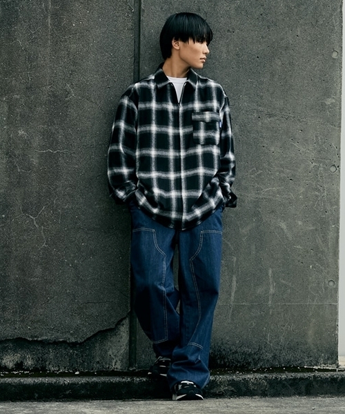 GLAZOS（グラソス）の「ジップチェックシャツ（シャツ/ブラウス・キッズ・ホワイト/ブルー・150cm/160cm/170cm）」の10枚目の写真