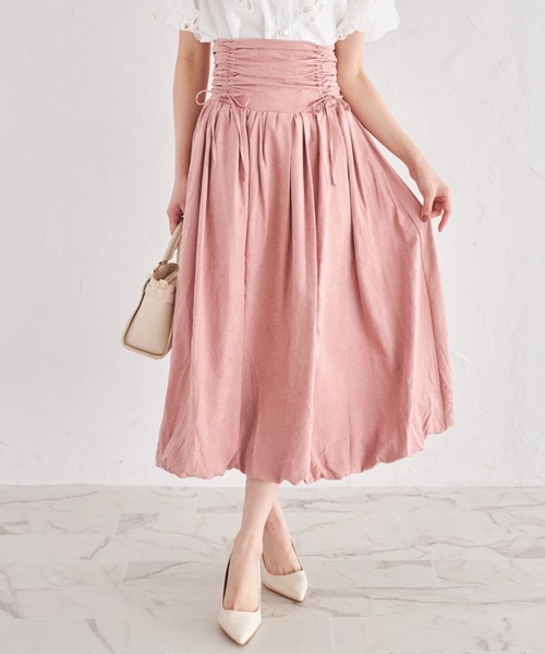 tocco closet（トッコ　クローゼット）の「【ZOZO限定】ルーシュリボンバルーンスカート（スカート・レディース・ピンク/アイボリー/ブルーグレー・M）」の3枚目の写真