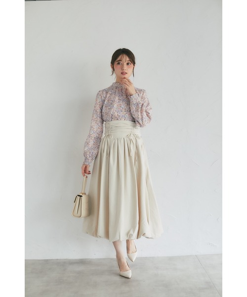 tocco closet（トッコ　クローゼット）の「【ZOZO限定】ルーシュリボンバルーンスカート（スカート・レディース・ピンク/アイボリー/ブルーグレー・M）」の18枚目の写真