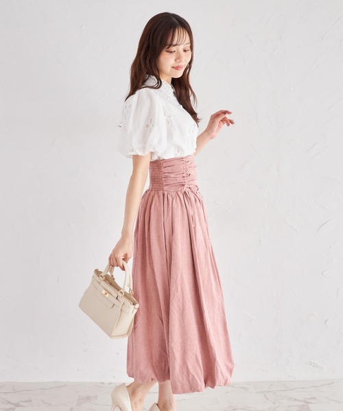 tocco closet（トッコ　クローゼット）の「【ZOZO限定】ルーシュリボンバルーンスカート（スカート・レディース・ピンク/アイボリー/ブルーグレー・M）」の16枚目の写真