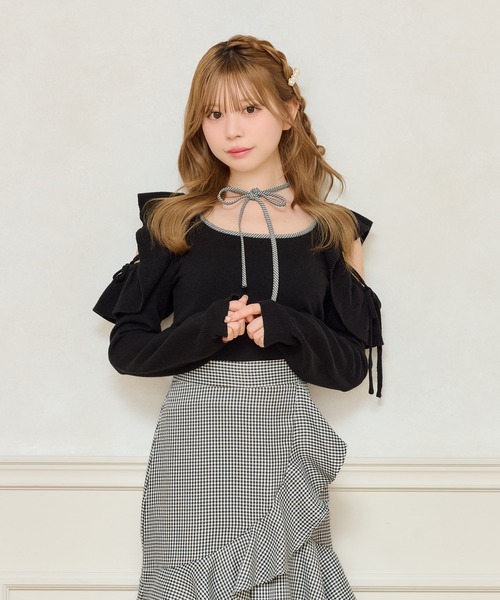 Frilly Off Shoulder Knit Top - MISTREASS