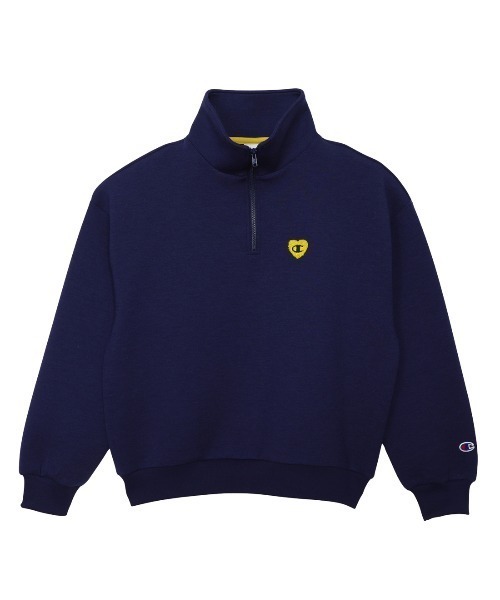 Champion（チャンピオン）の「チャンピオン  HALF ZIP SWEATSHIRT_（スウェット・レディース・ブラウン/ホワイト/ネイビー・M/L）」の3枚目の写真