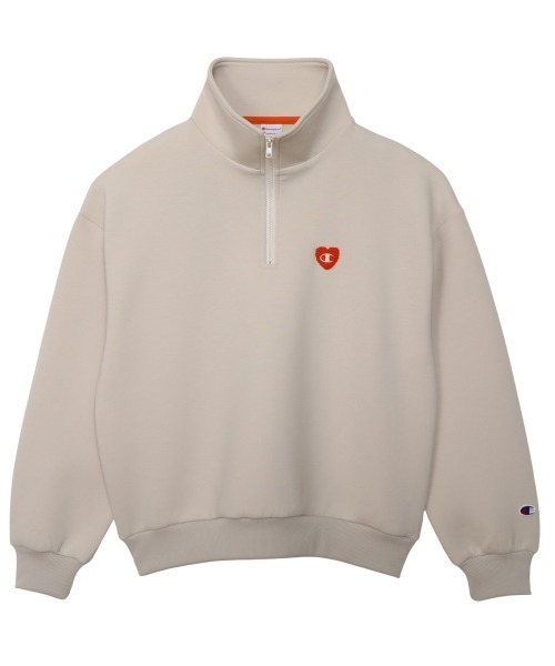 Champion（チャンピオン）の「チャンピオン  HALF ZIP SWEATSHIRT_（スウェット・レディース・ブラウン/ホワイト/ネイビー・M/L）」の2枚目の写真