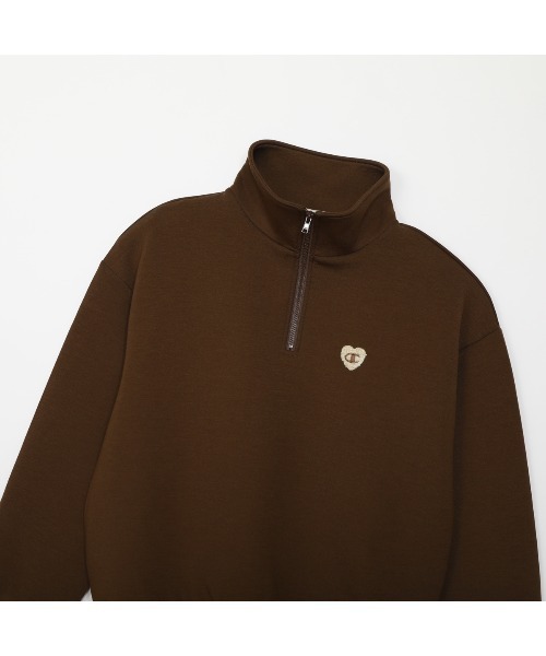 Champion（チャンピオン）の「チャンピオン  HALF ZIP SWEATSHIRT_（スウェット・レディース・ブラウン/ホワイト/ネイビー・M/L）」の5枚目の写真