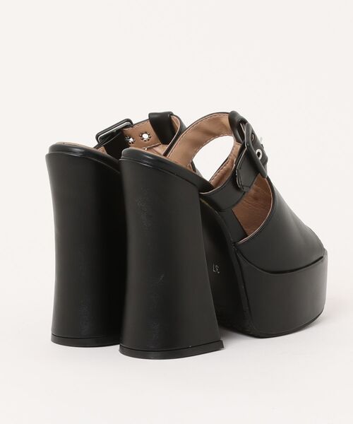 DURAS（デュラス）の「ベルテッドチャンキーヒール サンダル/オープントゥパンプス（サンダル・レディース・ブラック・LARGE/MEDIUM）」の4枚目の写真