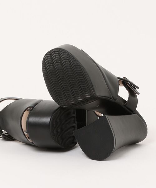 DURAS（デュラス）の「ベルテッドチャンキーヒール サンダル/オープントゥパンプス（サンダル・レディース・ブラック・LARGE/MEDIUM）」の5枚目の写真