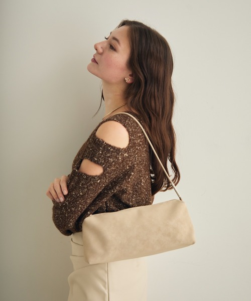 Lunea（ルネア）の「スクエアワンショルダーバッグ（ショルダーバッグ・レディース・ホワイト/ブラウン/ブラック・FREE）」の2枚目の写真