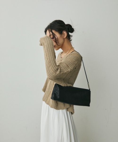 Lunea（ルネア）の「スクエアワンショルダーバッグ（ショルダーバッグ・レディース・ホワイト/ブラウン/ブラック・FREE）」の3枚目の写真