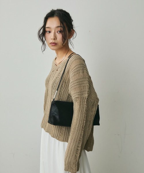 Lunea（ルネア）の「スクエアワンショルダーバッグ（ショルダーバッグ・レディース・ホワイト/ブラウン/ブラック・FREE）」の22枚目の写真