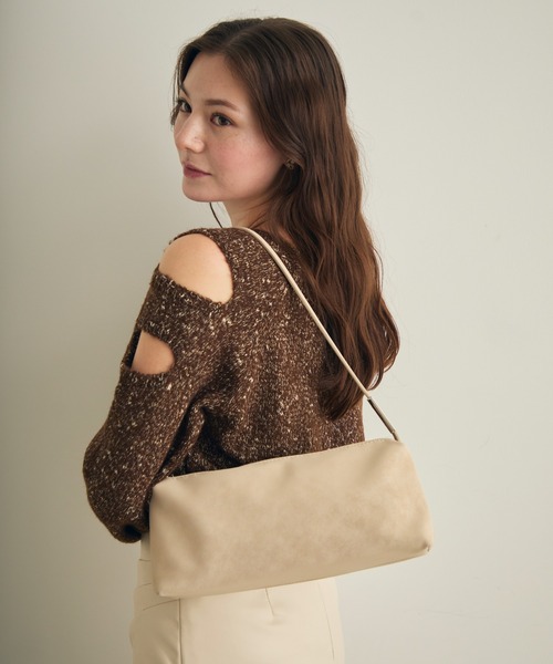 Lunea（ルネア）の「スクエアワンショルダーバッグ（ショルダーバッグ・レディース・ホワイト/ブラウン/ブラック・FREE）」の5枚目の写真