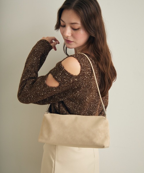 Lunea（ルネア）の「スクエアワンショルダーバッグ（ショルダーバッグ・レディース・ホワイト/ブラウン/ブラック・FREE）」の6枚目の写真