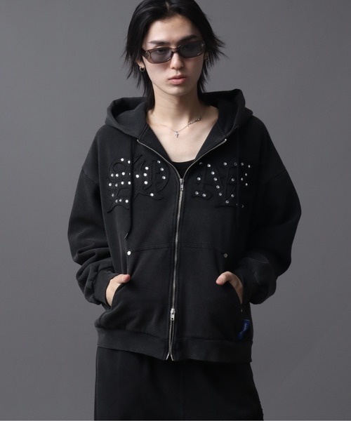 SEQUENZ（シークエンズ）の「【SEQUENZ（シークエンズ）】APPLIQUE STUDS FADE ZIP P/K（パーカー・メンズ・ブラック/グレー/ブルー/ブラウン/レッド・S/M/L）」の15枚目の写真