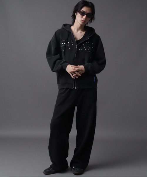 SEQUENZ（シークエンズ）の「【SEQUENZ（シークエンズ）】APPLIQUE STUDS FADE ZIP P/K（パーカー・メンズ・ブラック/グレー/ブルー/ブラウン/レッド・S/M/L）」の20枚目の写真