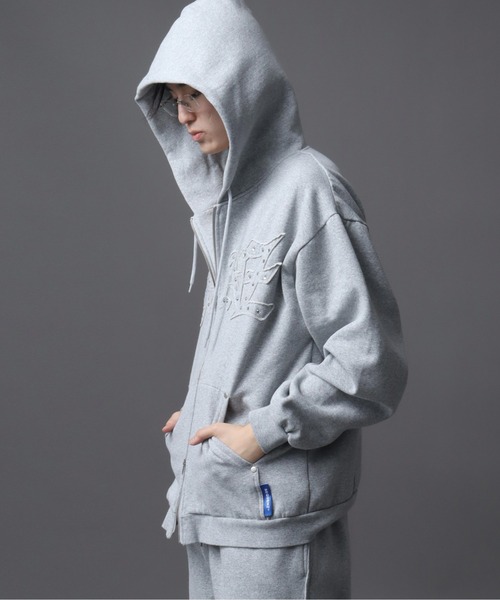 セール】【SEQUENZ（シークエンズ）】APPLIQUE STUDS FADE ZIP P/K