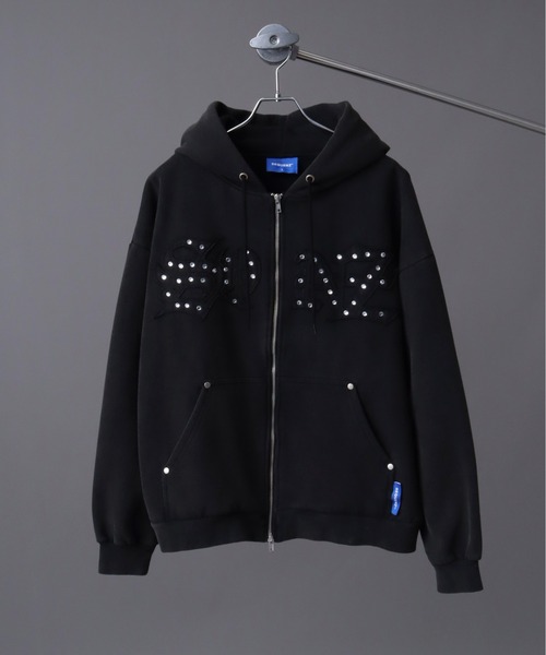 SEQUENZ（シークエンズ）の「【SEQUENZ（シークエンズ）】APPLIQUE STUDS FADE ZIP P/K（パーカー・メンズ・ブラック/グレー/ブルー/ブラウン/レッド・S/M/L）」の6枚目の写真