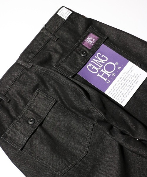 GUNG HO（ガンホー）の「GUNG HO / ガンホー 4POCKETS WIDE FATIGUE TROUSER ワイド ファティーグパンツ（その他パンツ・メンズ・ブラック/ストライプ・SMALL/LARGE）」の9枚目の写真