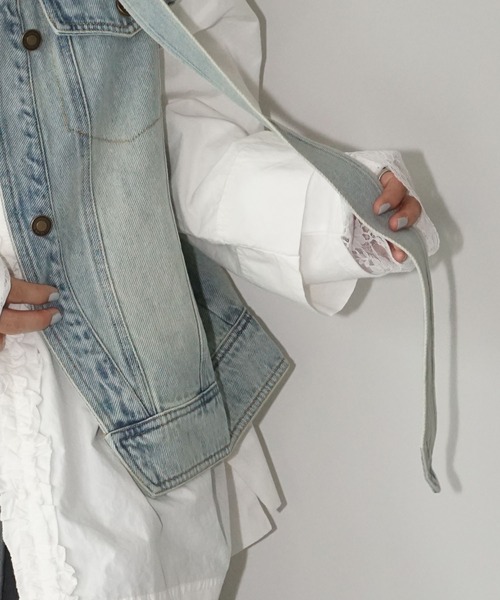 chuclla（チュクラ）の「【YOUYILIN】 クラッシュウォッシュデニムベスト CHYOUW25a003（ベスト・レディース・ブルー・M）」の11枚目の写真