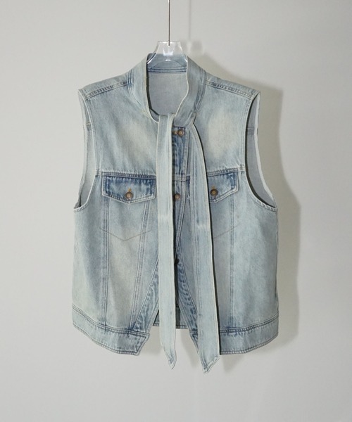 chuclla（チュクラ）の「【YOUYILIN】 クラッシュウォッシュデニムベスト CHYOUW25a003（ベスト・レディース・ブルー・M）」の12枚目の写真