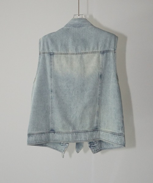 chuclla（チュクラ）の「【YOUYILIN】 クラッシュウォッシュデニムベスト CHYOUW25a003（ベスト・レディース・ブルー・M）」の13枚目の写真