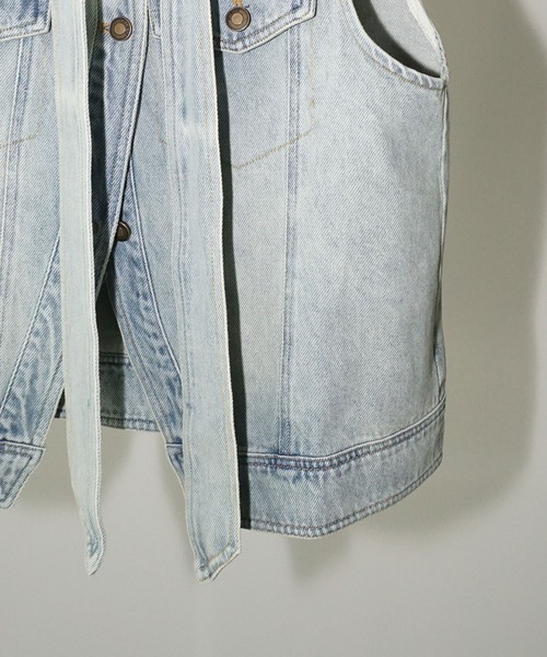 chuclla（チュクラ）の「【YOUYILIN】 クラッシュウォッシュデニムベスト CHYOUW25a003（ベスト・レディース・ブルー・M）」の15枚目の写真
