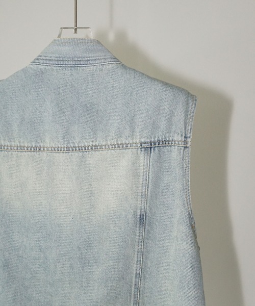 chuclla（チュクラ）の「【YOUYILIN】 クラッシュウォッシュデニムベスト CHYOUW25a003（ベスト・レディース・ブルー・M）」の16枚目の写真