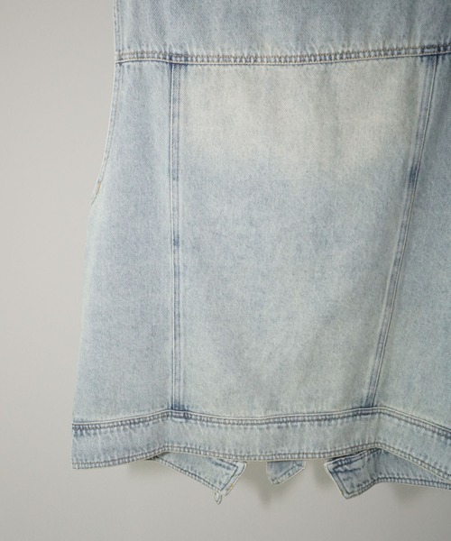 chuclla（チュクラ）の「【YOUYILIN】 クラッシュウォッシュデニムベスト CHYOUW25a003（ベスト・レディース・ブルー・M）」の17枚目の写真