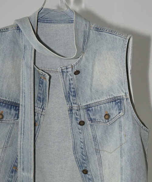 chuclla（チュクラ）の「【YOUYILIN】 クラッシュウォッシュデニムベスト CHYOUW25a003（ベスト・レディース・ブルー・M）」の18枚目の写真
