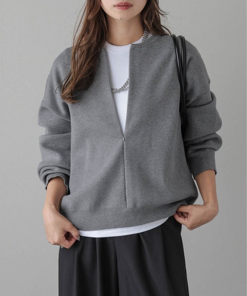 新宿伊勢丹購入STONE  グレー ニットセーター ジップアップM 新宿伊勢丹購入STONE ISLAND グレー ニットセーター ジップアップM