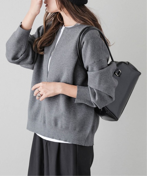 La-gemme（ラジェム）の「センタージップアップニットトップス（ニット/セーター・レディース・ブラック/オフホワイト/グレー/モカ・フリー）」の21枚目の写真