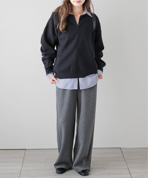 セール】センタージップアップニットトップス（ニット/セーター）｜La