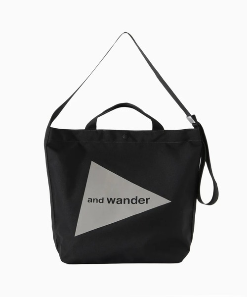 and wander（アンドワンダー）の「【入庫禁止】and wander/アンドワンダー recycle OX logo tote bag ワンポイントロゴ 2WAYトートバッグ（トートバッグ・メンズ・ブラック・FREE）」の4枚目の写真