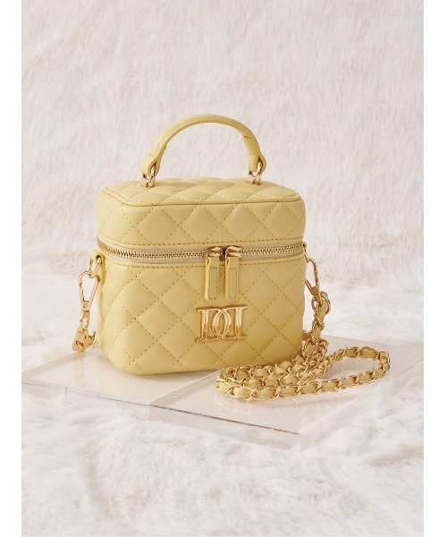 ダーリッチ 【ゴールドパーツ】キルティングスクエアミニバッグ PNK 予約商品】【ゴールドパーツ】キルティングスクエアミニバッグ