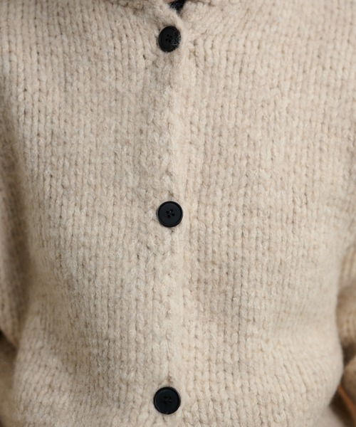 LAULEN（ローレン）の「high neck low gauge knit cardigan /ハイネックローゲージ長袖ニットカーディガン（カーディガン/ボレロ・レディース・チャコールグレー/ブラウン/アイボリー・FREE）」の20枚目の写真
