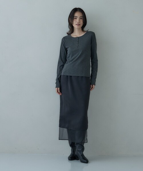 GALLEST（ギャレスト）の「カットアウトカットソー（Tシャツ/カットソー・レディース・ライトブルー/ホワイト/チャコールグレー・38）」の7枚目の写真