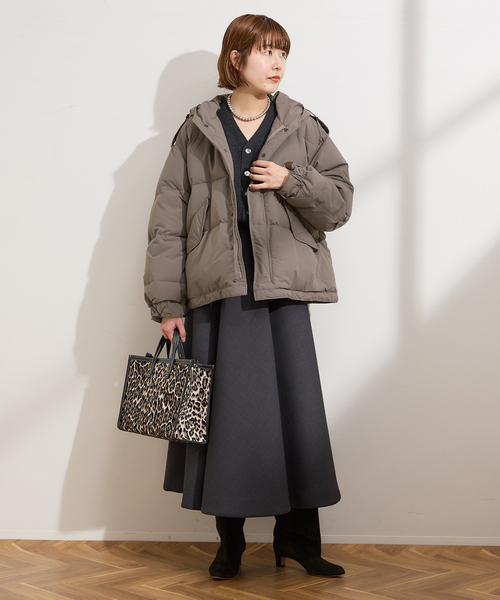 STAMMBAUM（シュタンバーム）の「《追加》【STAMMBAUM】*LESSAGEショートダウンコート（ダウンジャケット/コート・レディース・チャコールグレー/ブラック・FREE）」の8枚目の写真