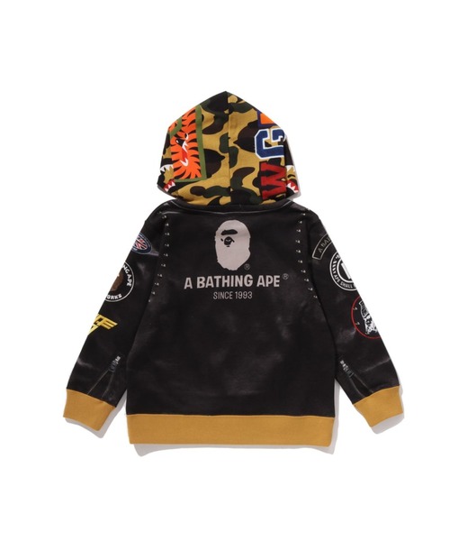 LEATHER JACKET PRINT SHARK PULLOVER HOODIE（パーカー）｜A BATHING