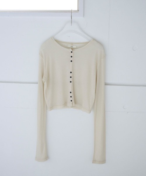 新品未使用　アンヌーク: Sheer Rib Cardigan anuke Sheer Rib Cardigan（ニット/セーター）｜anuke