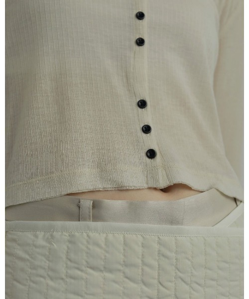 anuke（アンヌーク）の「anuke Sheer Rib Cardigan（ニット/セーター・レディース・ライトグレー/ブラック/オフホワイト・FREE）」の8枚目の写真