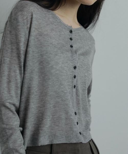 トップス anuke Sheer Rib Cardigan ànuke online store（アンヌーク） / Sheer Rib CardiganSheer Rib