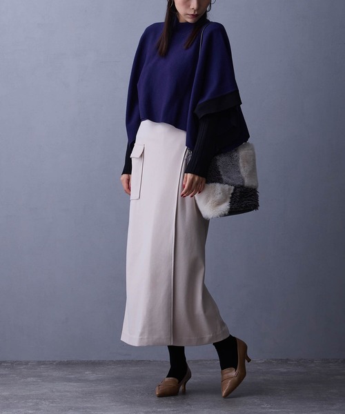 NICOLE white（ニコルホワイト）の「ラップ風タイトスカート（スカート・レディース・ダークグリーン/ブラック/キナリ・FREE）」の14枚目の写真