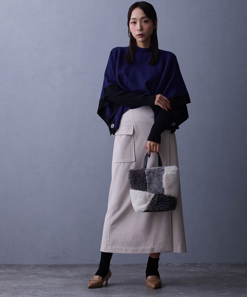 NICOLE white（ニコルホワイト）の「ラップ風タイトスカート（スカート・レディース・ダークグリーン/ブラック/キナリ・FREE）」の15枚目の写真